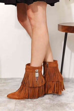 Load image into Gallery viewer, Legend Women&#39;s Tassel Wedge Heel Ankle Booties
