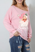 Load image into Gallery viewer, MERRY CHRISTMAS Graphic Asymmetrical Neck Top
