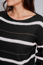 Load image into Gallery viewer, Striped Round Neck Dropped Shoulder Sweater
