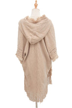 Load image into Gallery viewer, Fringe Hem Hooded Poncho
