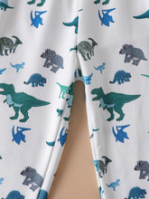 Load image into Gallery viewer, Kids Cable-Knit Print Pullover and Dinosaur Print Pants Set
