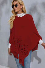 Load image into Gallery viewer, Round Neck Fringe Detail Poncho
