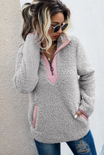 Load image into Gallery viewer, O-ring Zip Half Placket Teddy Top
