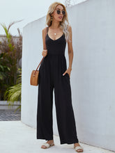 Load image into Gallery viewer, Adjustable Spaghetti Strap Jumpsuit with Pockets
