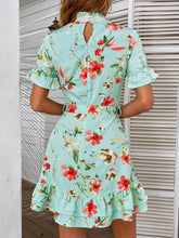 Load image into Gallery viewer, Floral Keyhole Tie Waist Mini Dress
