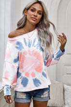 Load image into Gallery viewer, Tie-Dye Boat Neck Batwing Sleeve Tee
