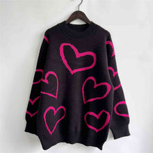 Load image into Gallery viewer, Heart Pattern Long Sleeve Sweater

