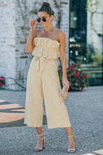 Load image into Gallery viewer, Ruffled Strapless Wide Leg Jumpsuit
