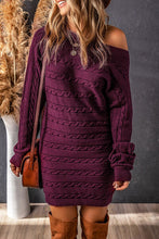 Load image into Gallery viewer, Cable-Knit Boat Neck Sweater Dress
