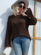 Load image into Gallery viewer, Rib-Knit Cutout Flare Sleeve Sweater
