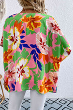 Load image into Gallery viewer, Floral Print V-Neck Short Raglan Sleeve Blouse
