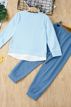 Load image into Gallery viewer, Girls Round Neck Sweatshirt and Pants Set
