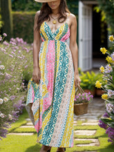 Load image into Gallery viewer, Backless Printed Surplice Cami Dress
