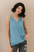 Load image into Gallery viewer, Zenana Cherished Time Full Size Surplice Top in Blue Grey
