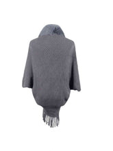 Load image into Gallery viewer, Open Front Fringe Hem Poncho
