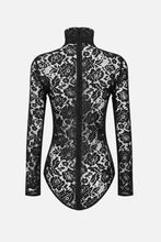 Load image into Gallery viewer, Lace High Neck Long Sleeve Bodysuit
