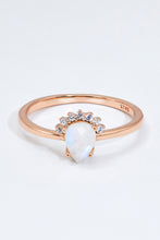 Load image into Gallery viewer, 18K Rose Gold-Plated Pear Shape Natural Moonstone Ring
