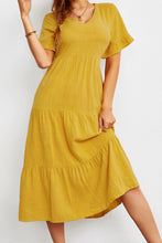 Load image into Gallery viewer, Short Sleeve V-Neck Tiered  Dress
