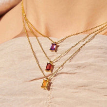 Load image into Gallery viewer, Titanium Steel Inlaid Zircon Pendant Necklace
