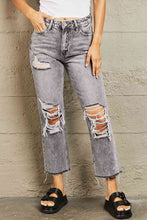 Load image into Gallery viewer, BAYEAS Acid Wash Distressed Cropped Straight Jeans
