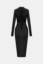 Load image into Gallery viewer, Zip Up Cutout Drawstring Detail Dress
