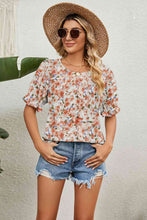 Load image into Gallery viewer, Round Neck Flounce Sleeve Blouse
