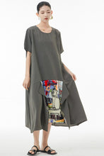 Load image into Gallery viewer, Printed Contrast Ruffled Tiered T-Shirt Dress
