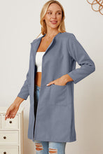 Load image into Gallery viewer, Open Front Pocketed Long Sleeve Coat
