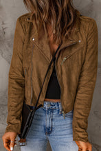Load image into Gallery viewer, Vegan Suede Zip Detail Jacket
