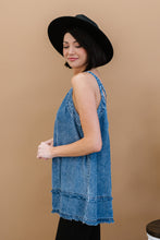 Load image into Gallery viewer, Doe &amp; Rae Forever Young Mineral Wash Denim Sleeveless Top
