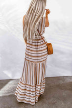Load image into Gallery viewer, Striped Tie Waist Slit Sleeveless Dress
