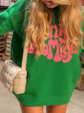 Load image into Gallery viewer, PINKY PROMISE Round Neck Drop Shoulder Sweater
