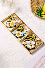 Load image into Gallery viewer, 3-Pack Bee Wood Gnome Ornaments
