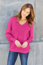 Load image into Gallery viewer, Basic Bae Full Size V-Neck Lantern Sleeve Blouse
