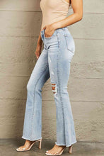 Load image into Gallery viewer, BAYEAS Mid Rise Distressed Flare Jeans
