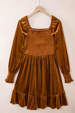 Load image into Gallery viewer, Square Neck Smocked Ruffle Hem Dress
