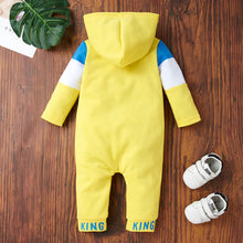 Load image into Gallery viewer, Tricolor Zip-Up Hooded Jumpsuit
