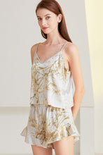 Load image into Gallery viewer, Satin Cami, Ruffle Hem Shorts Pajama Set
