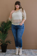 Load image into Gallery viewer, GeeGee Gracefully Golden Full Size Run Openwork Sweater
