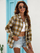 Load image into Gallery viewer, Plaid Collared Neck Button Down Shirt

