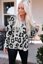 Load image into Gallery viewer, Leopard Round Neck Dropped Shoulder Top
