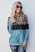 Load image into Gallery viewer, Leopard Color Block Hoodie
