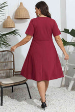 Load image into Gallery viewer, Plus Size Round Neck Openwork Dress
