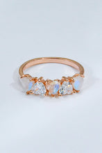 Load image into Gallery viewer, Moonstone and Zircon Heart Ring
