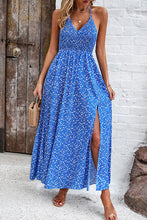 Load image into Gallery viewer, Smocked Slit Tied Printed Dress
