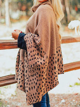 Load image into Gallery viewer, Leopard Turtleneck Poncho
