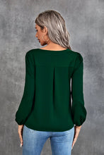 Load image into Gallery viewer, Pleated Detail Cutout Puff Sleeve Blouse

