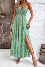 Load image into Gallery viewer, Smocked Slit Tied Printed Dress
