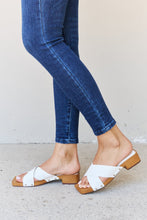 Load image into Gallery viewer, Weeboo Step Into Summer Criss Cross Wooden Clog Mule in White
