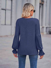 Load image into Gallery viewer, Round Neck Flounce Sleeve Blouse
